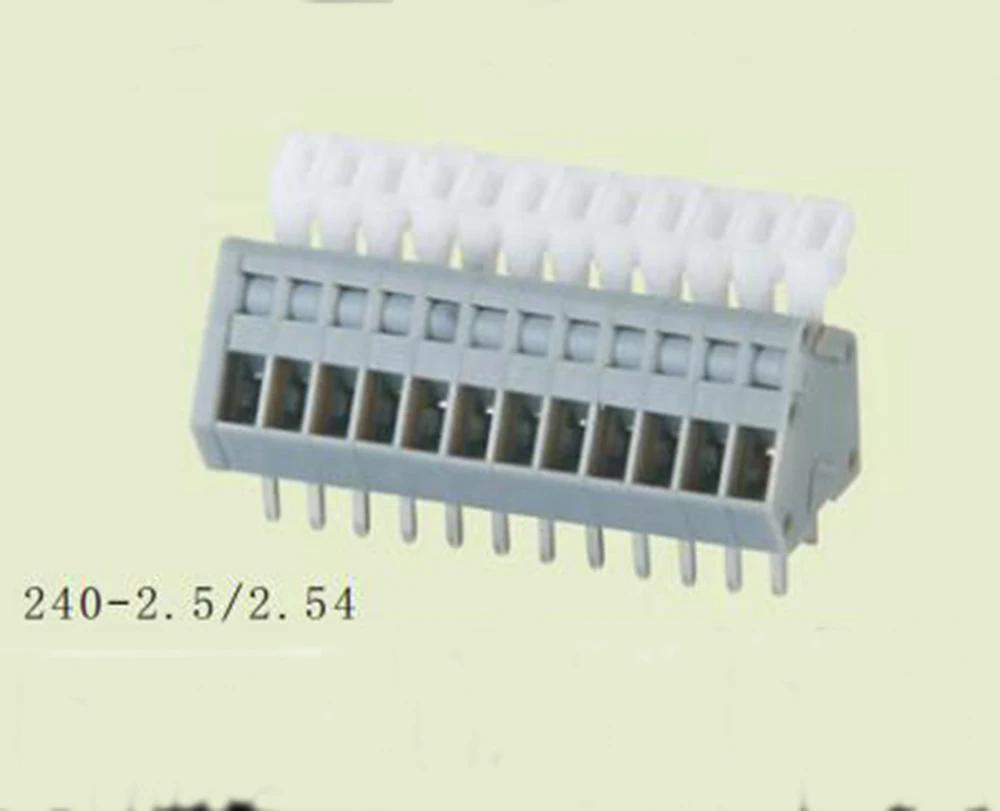 

PCB Spring Terminal Block 2.54mm Pitch, ELT240-2.54 ,IEC130V6A CE Rohs UL150V4A 28-20AWG