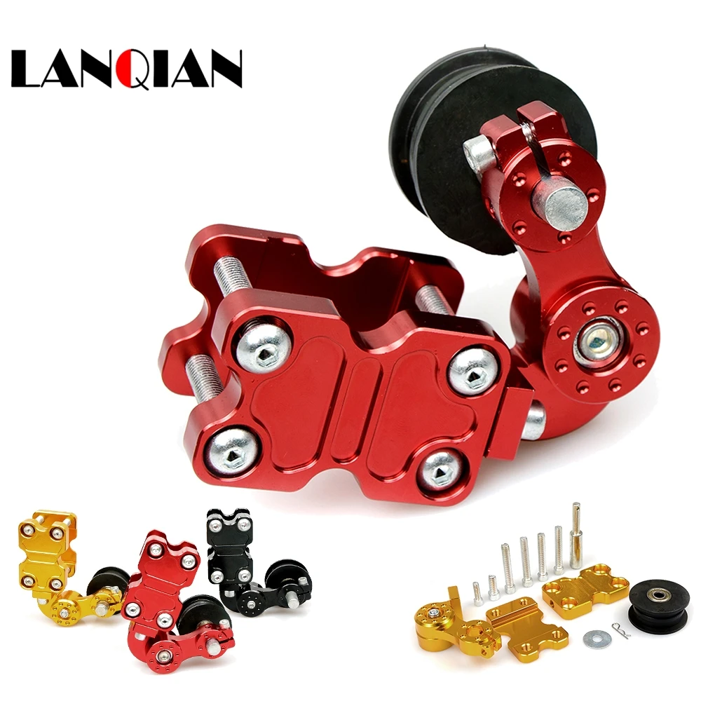 Universal Motorcycle Aluminum Rubber Chain Tensioner ATV Chopper Bike