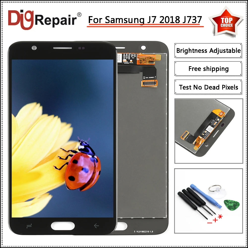 Black For Samsung Galaxy J7 2018 J737 LCD Display Touch Screen