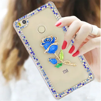 Блестящий Стразы чехол с цветами прозрачный мягкий для телефона Xiaomi8 9 SE 6X 5X 5splus MAX