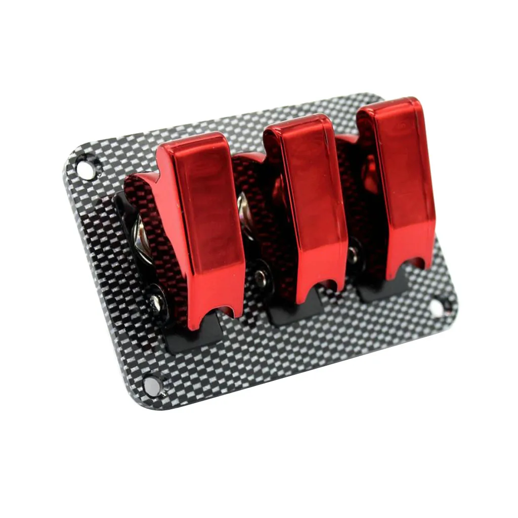 12V Toggle Switch Racing Ignition Engine Relays Carbon Fiber Surface Panel With Toggle Switch & Cover