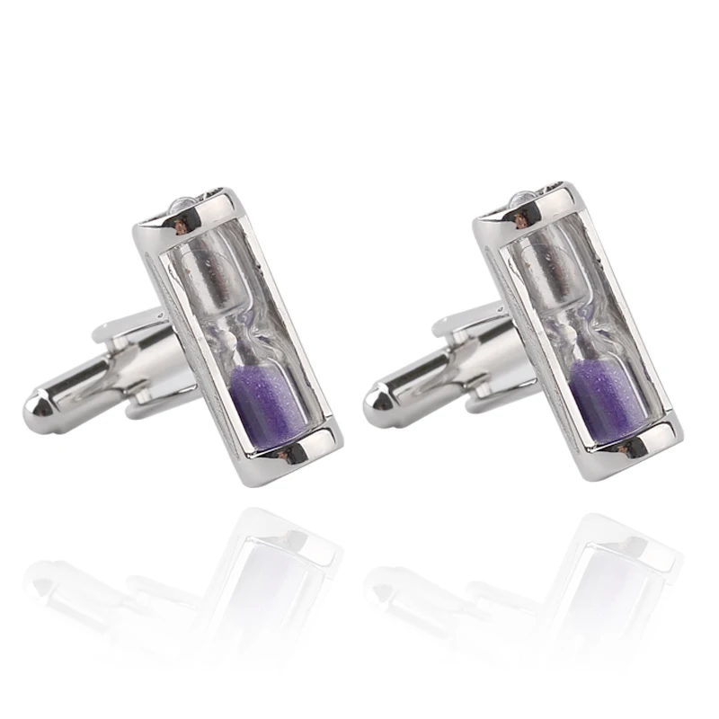 High Quality Simple Hourglass Clock Cufflinks Men's Shirt Cuff Links