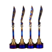 Курить Dogo Высокое Качество Радужный Титан Carb cap инструмент для бескупольных гвоздей из титана нож стиль инструмент для нанесения мазков с углеродный Кернер