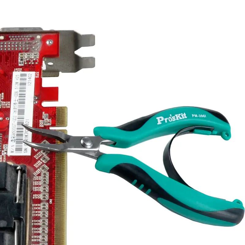 Pro'sKit PM 396I AISI420 плоскогубцы из нержавеющей стали с изогнутым носом обмотка