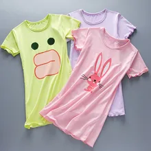 Новинка года; летняя хлопковая ночная рубашка принцессы; пижамные платья для девочек; детская одежда для дома; одежда для сна для девочек; Детская домашняя одежда