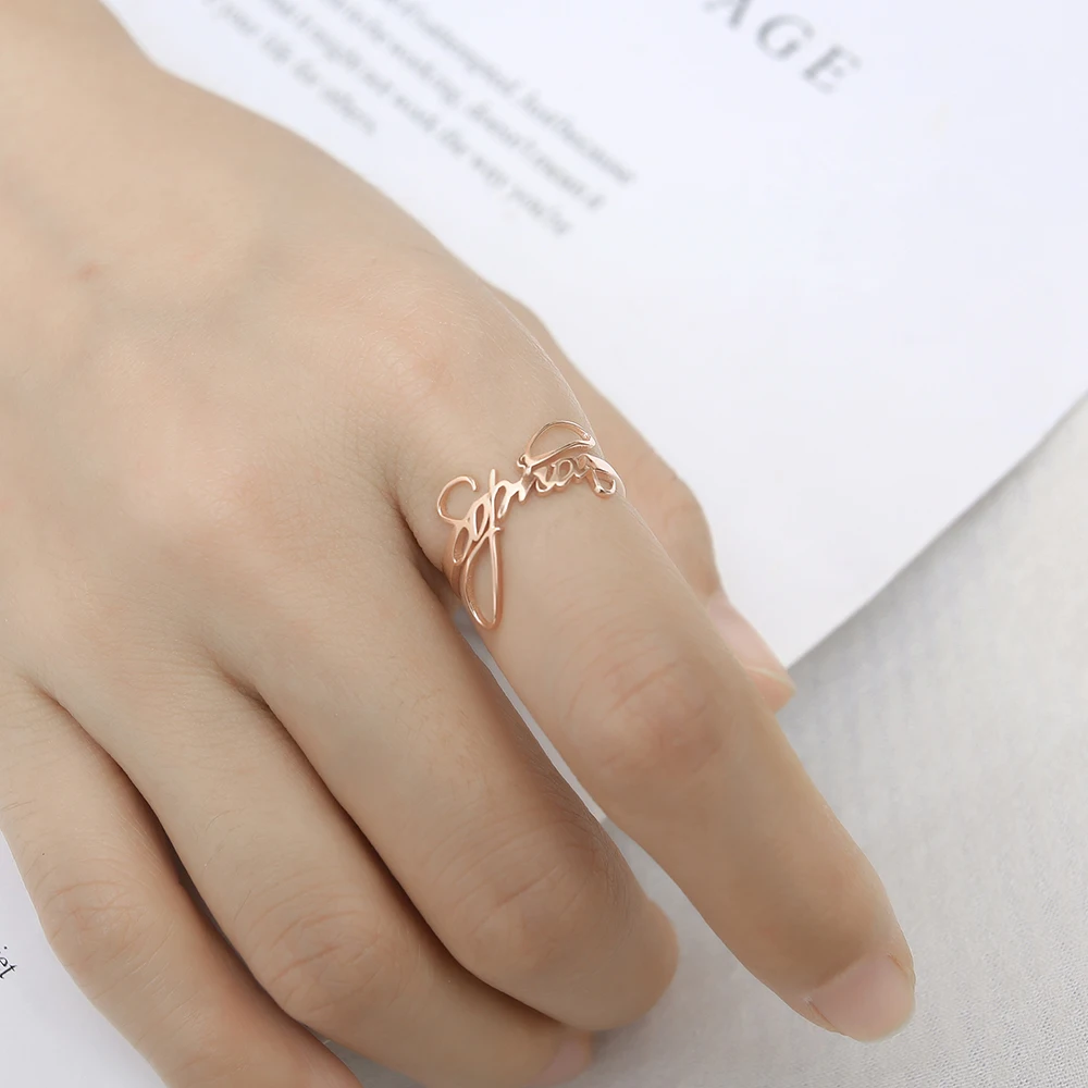 L11 925 Silver Custom Name Ring For Women Personalized Engagement Ring Signature Customized Nameplate Rings Anniversary Gift  (1)