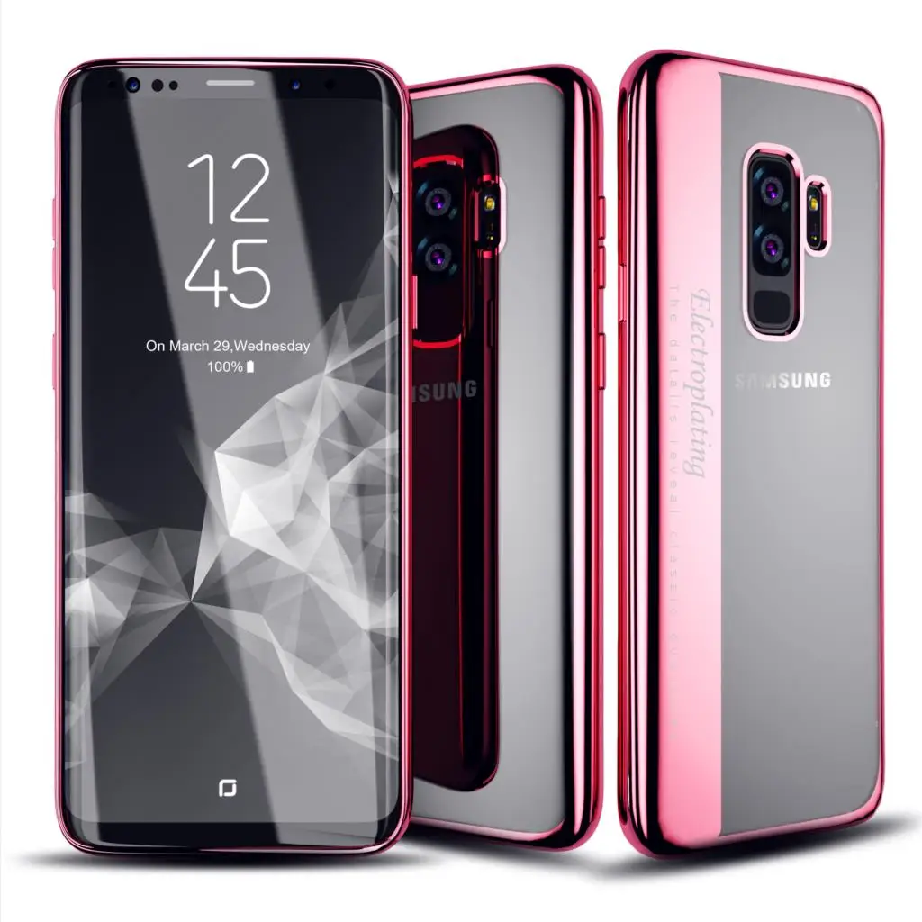 Роскошный мягкий чехол с покрытием для iPhone X 10 7 8 6 6s Plus TPU гальваническим samsung Galaxy S9
