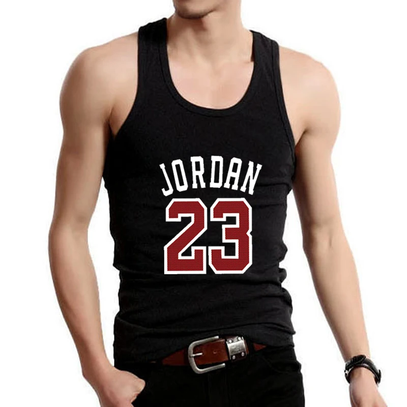 

2018 Fashion Golds Gyms Brand Singlet PRINT JORDAN23 Bodybuilding Stringer Tank Top Men Fitness Vest Muscle Guys Sleeveless Vest
