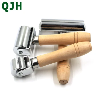 

QJH NEW Stainless Steel Flat Pressure Roller Leather Blank Holder Device Hand Push Roller Hand DIY Leather Tools