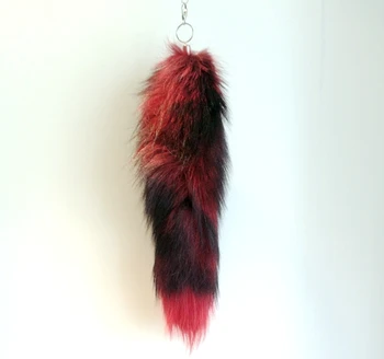 

Free Shipping real fox tail keychain