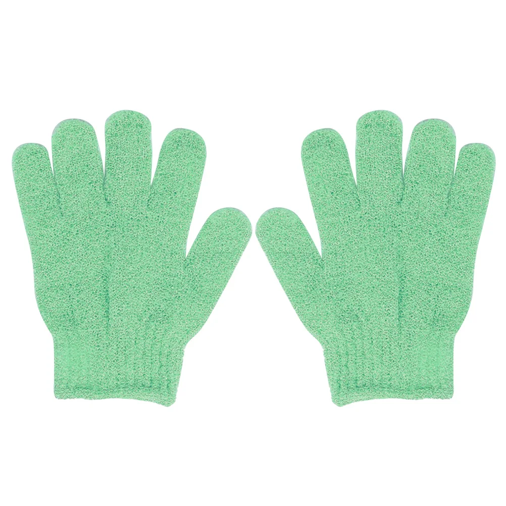 Пара душ отшелушивающие перчатки для ванны бесшовные рукавицы для душа тела отшелушиватель в ярких цветах - Цвет: Зеленый