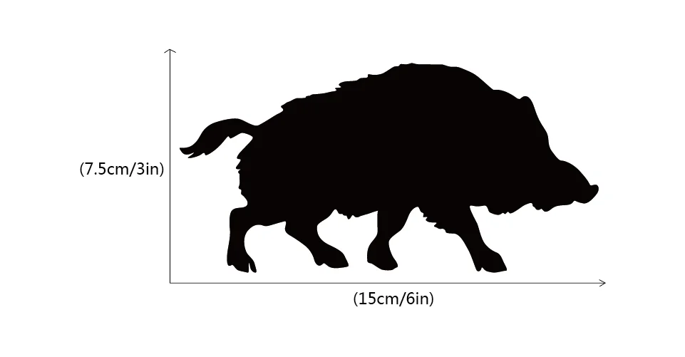 Виниловая наклейка на автомобиль с изображением свиньи кабана, модель автомобиля, силуэт животного, декоративная наклейка на автомобиль 15x7,5 см CA0165