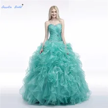 Сапфир люкс Милая Длинные вечерние платья Vestido De 15 Anos De бальное платье "Мицва" Kleider оборками Расшитое бисером в честь пятнадцатилетия платье