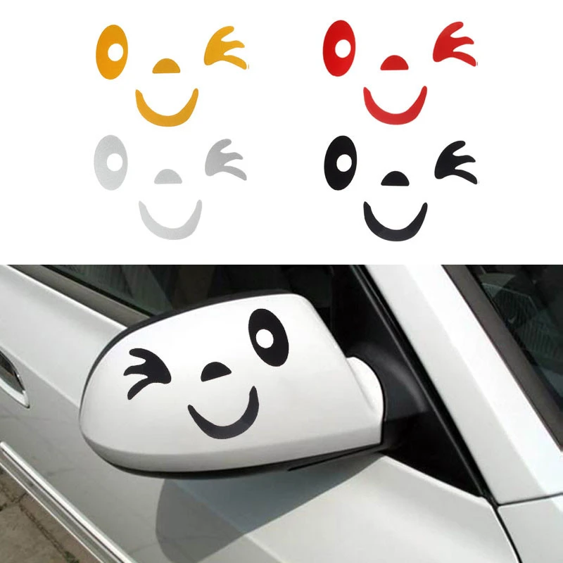 

Smile Face Design 3D Decoration Sticker For Car Side Mirror Rearview New-0704 **