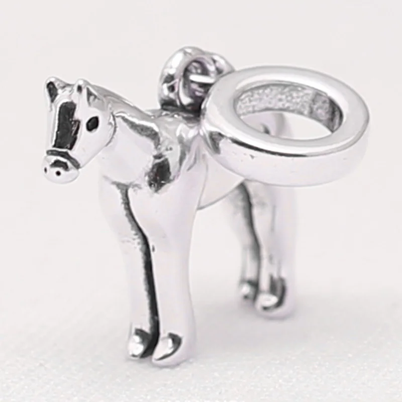 Authentic 925 Sterling Silver Animal Bead Charm Vintage Cute Horse
