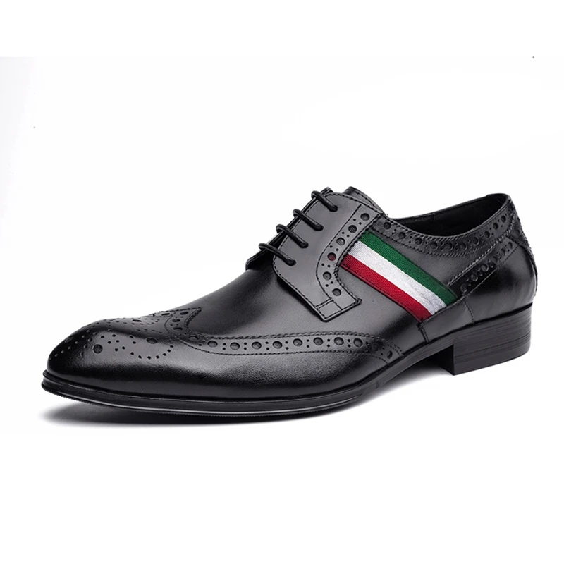 Горячее! Итальянские новые стильные роскошные свадебные туфли из натуральной кожи, деловые брендовые туфли, оксфорды, мужская обувь, размеры 38-44, QD26-F9 - Цвет: black