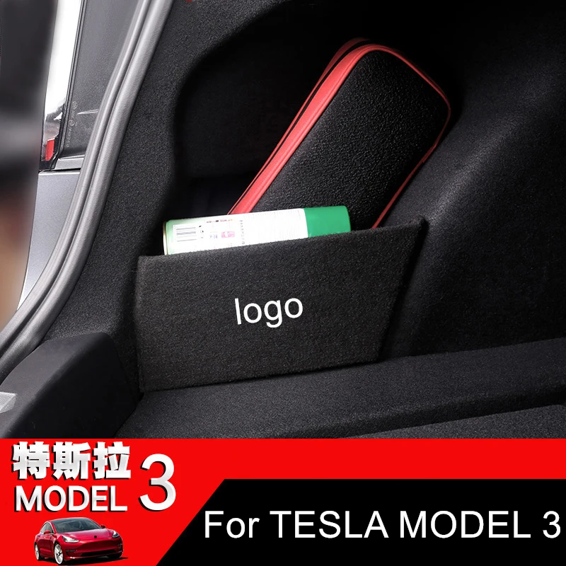 

Car Styling For Tesla Model 3 Car Storage Partitions On Both Sides Of The Trunk Partition Modification Tail Box Car Accessories