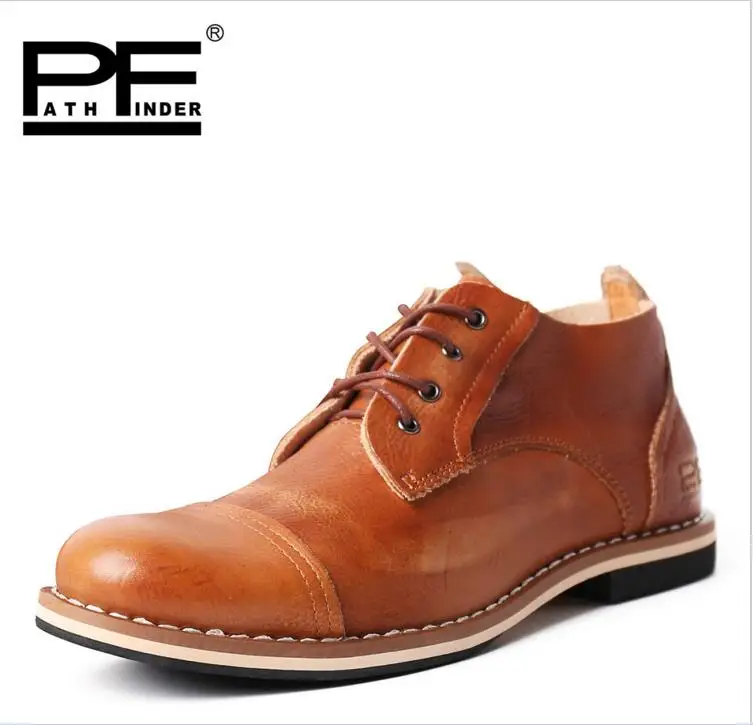 

Pathfind Men Genuine Leather winter ankle Boots Chelsea Business party Tooling Outdoor Formal Dress Up Shoes Botas Bottines
