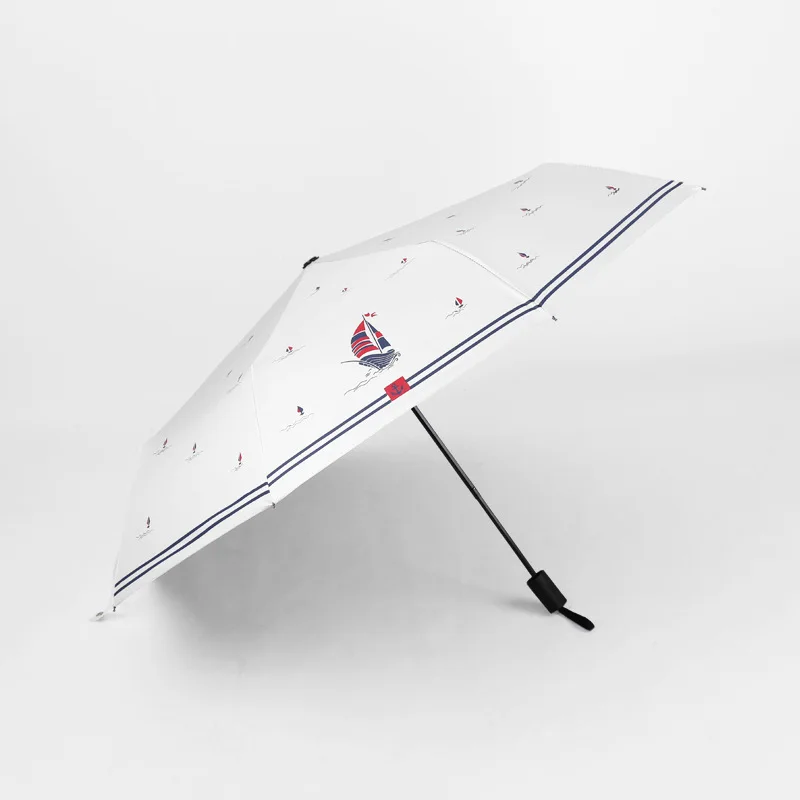 YADA Creative Sailboat&Stripe Umbrella uv Sunny&Rainy Folding Umbrella For Women Windproof Designer Sail Pattern Umbrellas YS681