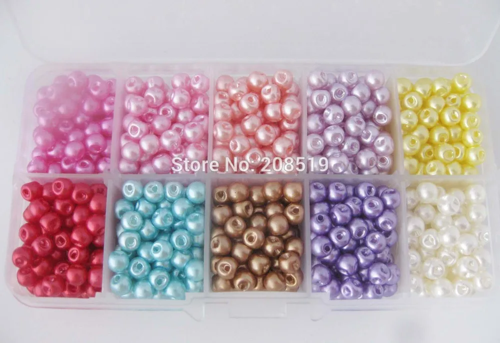 

NBNOWE 1000pcs/Pack 10 colors Side Hole 6mm Multicolor Pearl Buttons for craft scrapbook Botoes sewing accessories