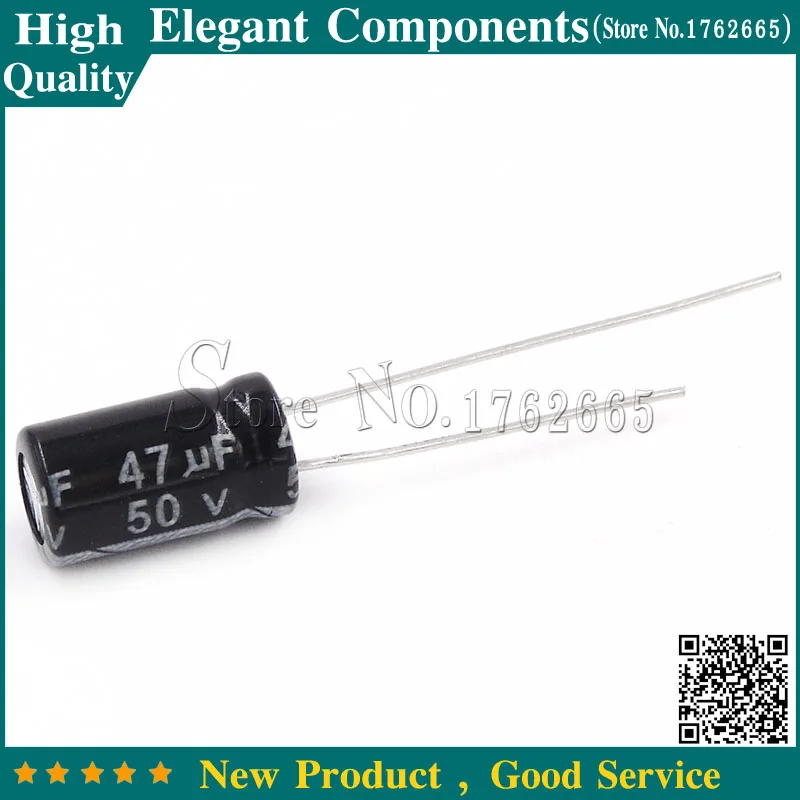 

10Pcs 47UF 50V 50V 47UF Electrolytic Capacitor 50 V / 47 UF Size 6*12MM Aluminum Electrolytic Capacitor