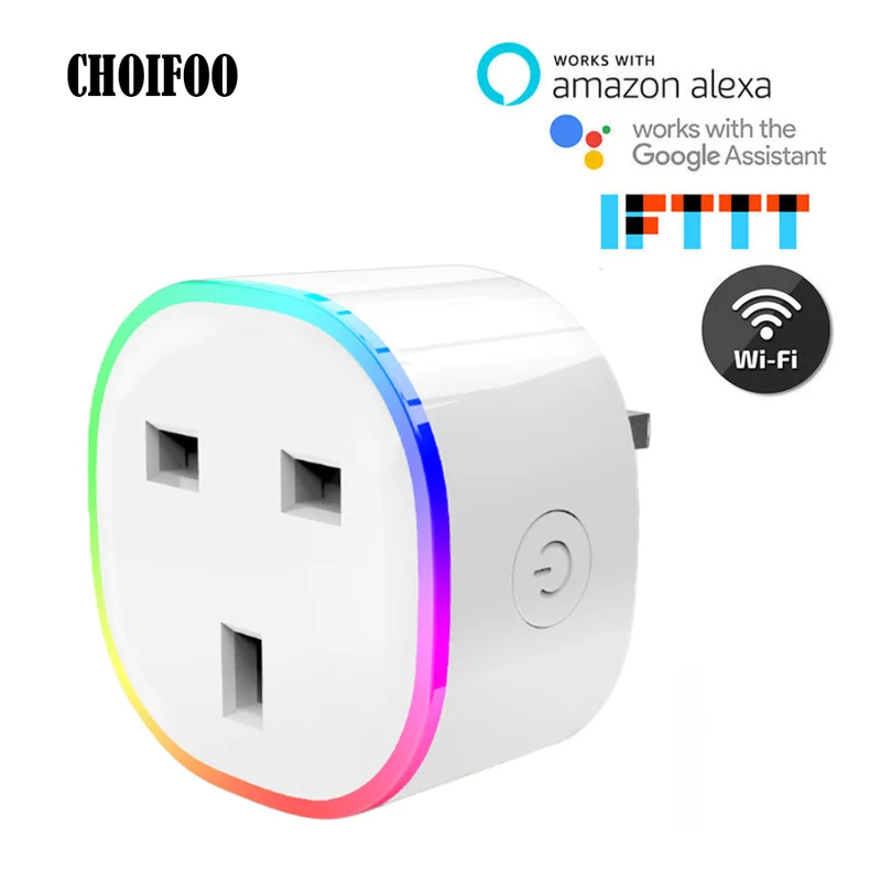 

RGB Smart Plug Light UK Work Pop Socket Wireless WIFI Remote Smart Home Voice Control Smart Socket with Alexa Google Home