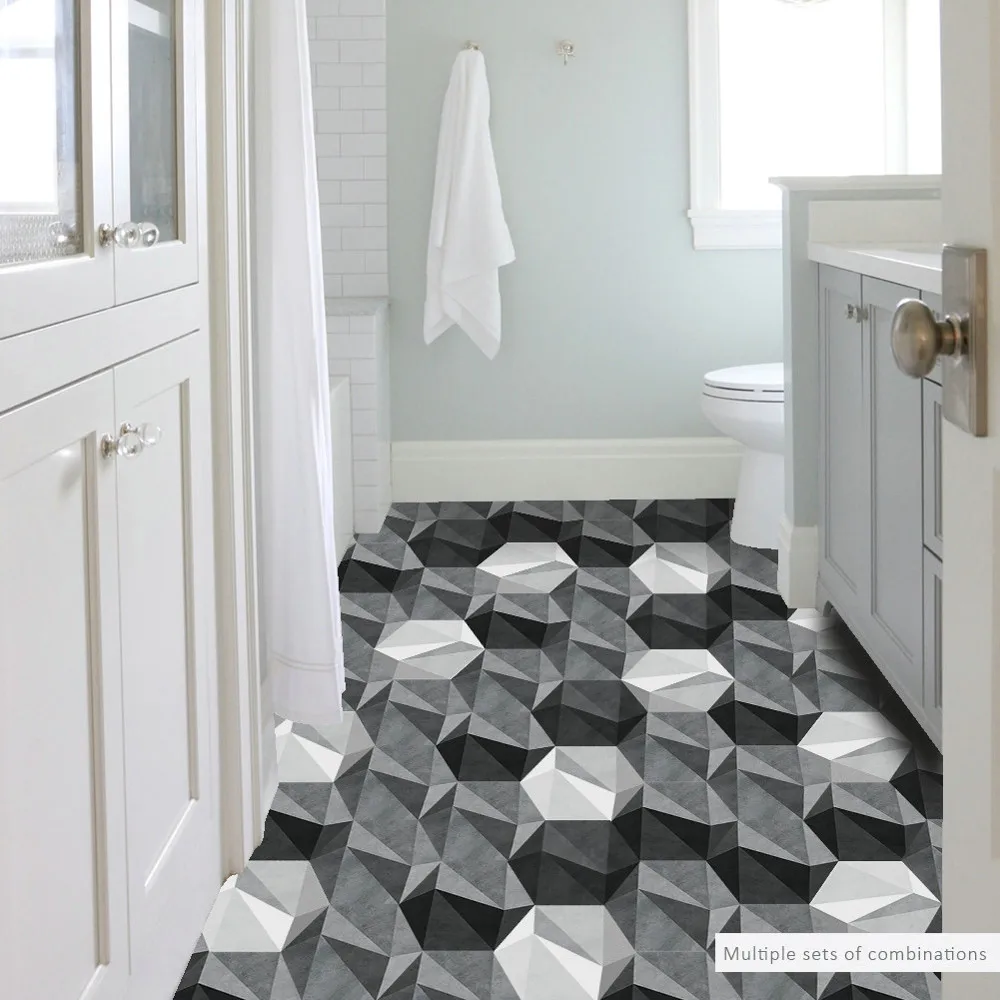

10Pcs Self Adhesive Tile Floor Wall Decal Sticker Kitchen Bathroom Decor Stickers Muraux Wall Decor Adesivi Murali Muursticker
