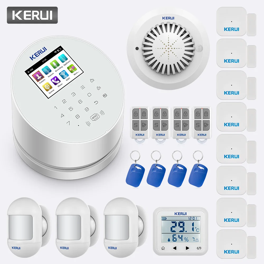 KERUI W2 с защитой от вскрытия домашней безопасности Беспроводной WiFi GSM PSTN сигнализации Системы дистанционного Управление Температура
