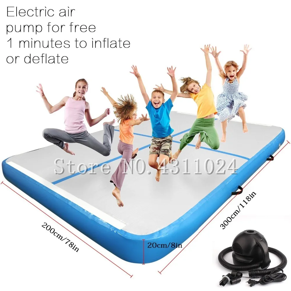 

Super Large Airtrack Gymnastic Tumbling Mat Inflatable Air Floor Mat Exercise Mat with Free Electrical Pump for Home (3x2x0.2m)