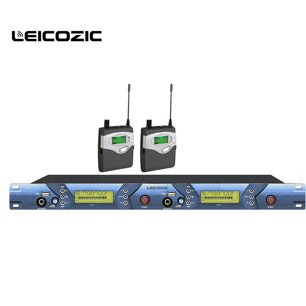 Leicozic L5102 2-х канальный UHF беспроводные наушники вкладыши система мониторинга в ухо этап стетоклип Pofessional аудио сценический звук