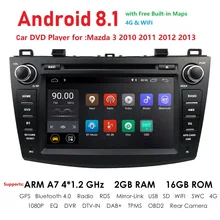 8 “Android 8.1 2 din Car DVD Player per Mazda3 Mazda 3 2010-2013 2G + 16G autoradio registratore a nastro di Navigazione di GPS WiFi video DAB + SWC