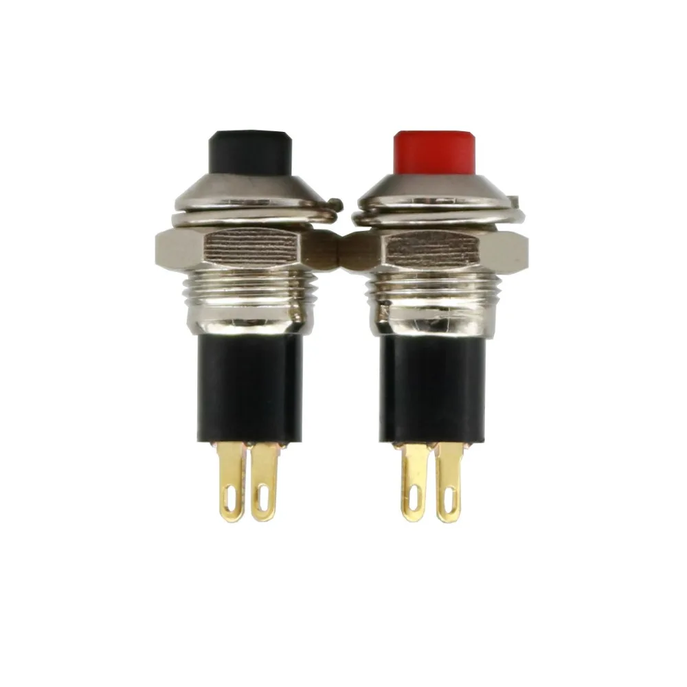 

10Pcs PB05R 10mm Self-locking On/Off Push Button Switch Maintained Switch Black/Red