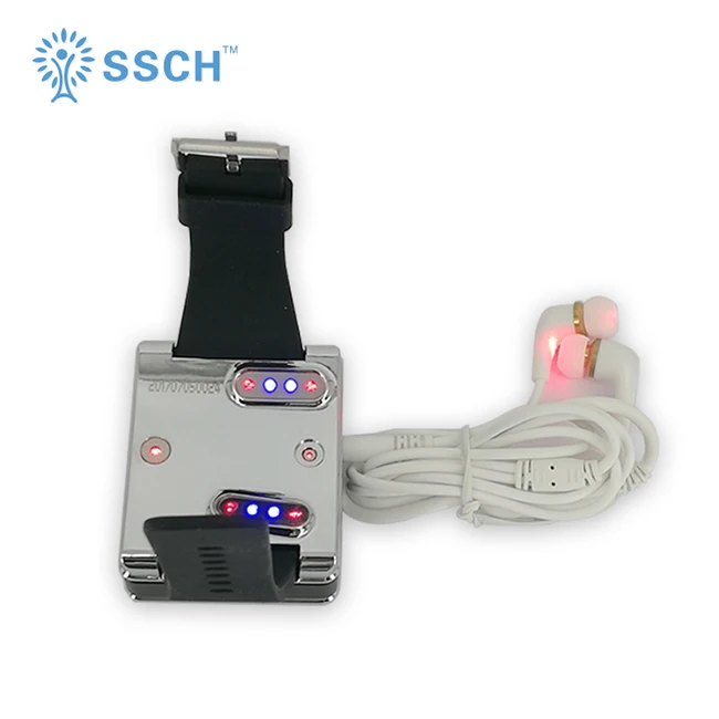 physiotherapy lllt laser wrist semiconductors 2 colors red blue diode Acupuncture diabetes medical therapy watch