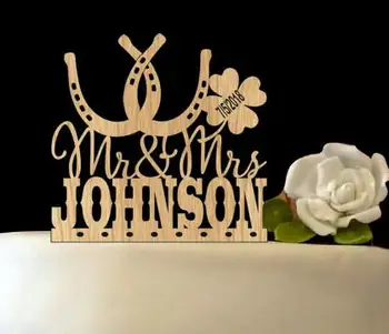 

custom name Horseshoe rustic wedding birthday cake toppers bridal baby shower Bachelor party decorations