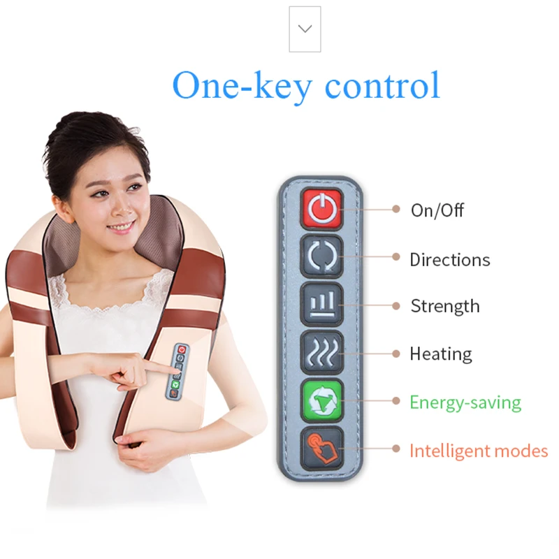  JinKaiRui Cordless Rechargeable Neck Back Shiatsu Massager 3D Deep Kneading Portable Full Body Mass