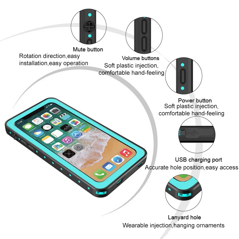 11.100% Waterproof For iPhone 8 Plus Case 8Plus 5.5 4.7 inch Screen Protector For iPhone 7 Case Original Phone Protection Cover