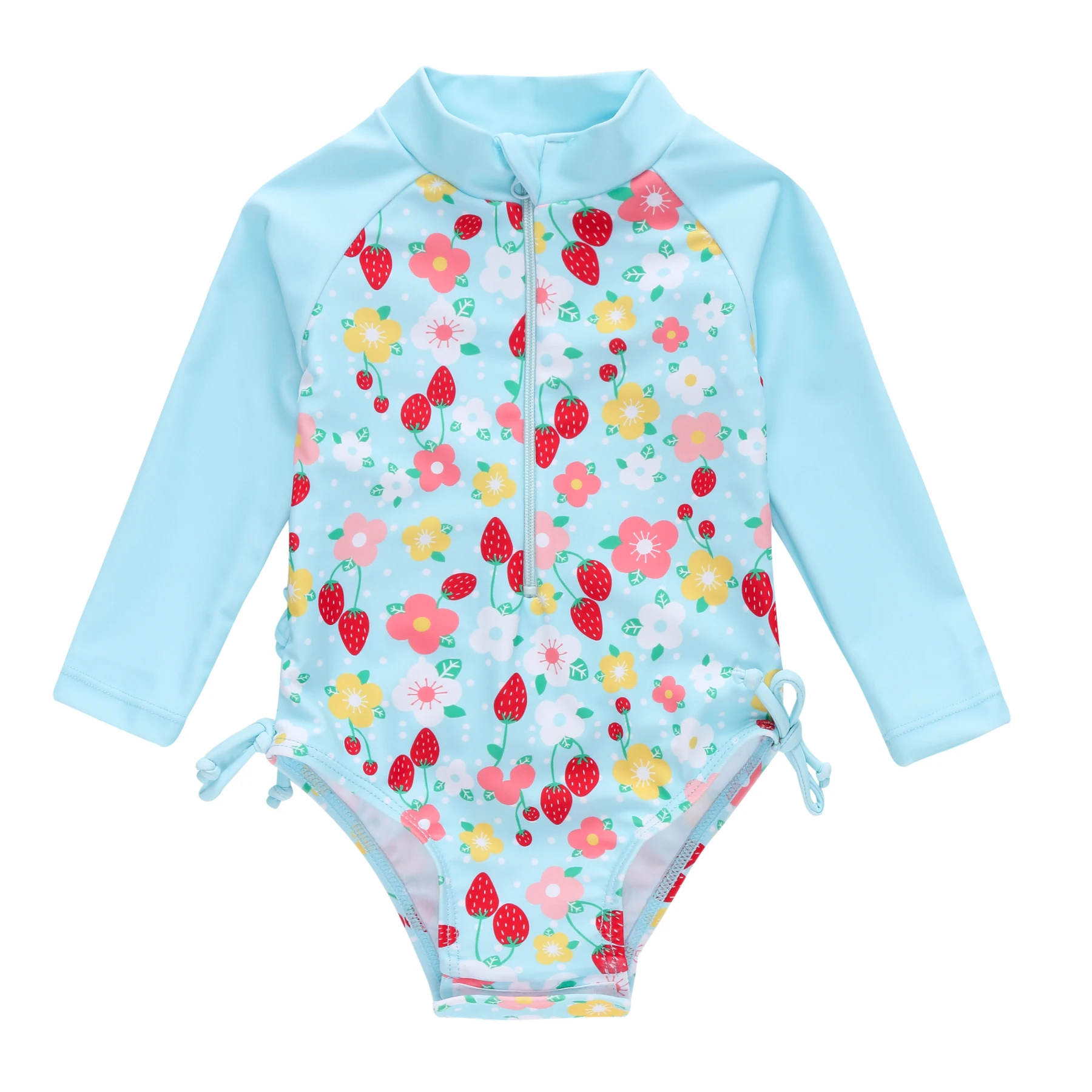 Kavkas Girls Swimwear Long Sleeve Swimsuit Infant 3M-24M Toddller Girls Ruffles Bathing Wear One Pieces Bath Swimwear