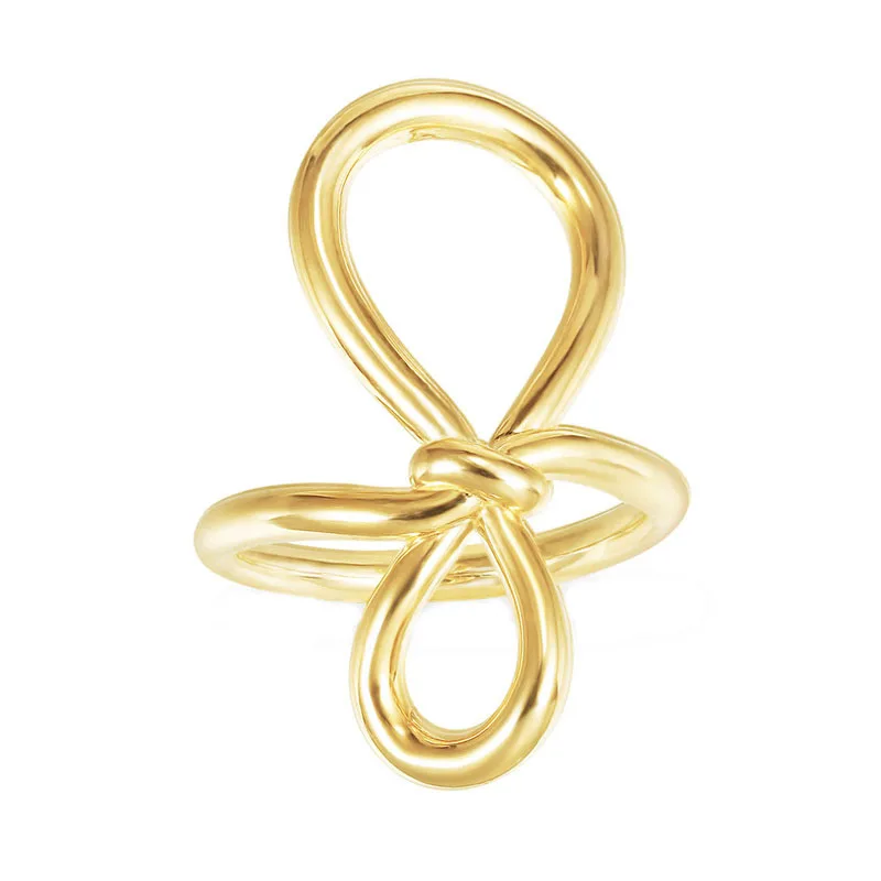 SLJELY Элитный бренд 925 пробы серебро Желтого Золота Цвет Toi Et мои 8-гранная витая узел кольцо Для женщин модные ювелирные украшения июня серии