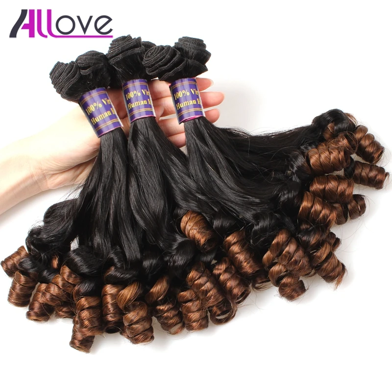 

10A Double Drawn Funmi Hair Weave Ombre Brazilian Hair Two Tone Straight To Loose Wave Brazilian Funmi Human Hair 10 Bundles Lot