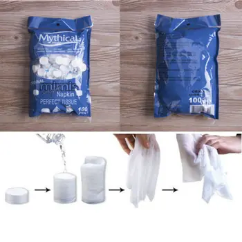 

Portable 100pcs Compressed Disposable Travel Camping Magic Bath Towels New Face Cleaner Compression Towel Soft Traveling outdoor