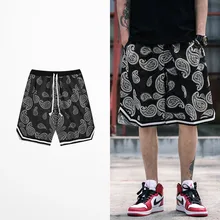 Корейская мода кешью цветок Забавный принт баскетбольные шорты мужские брендовые ретро шорты скейтборд хип-хоп Короткие штаны