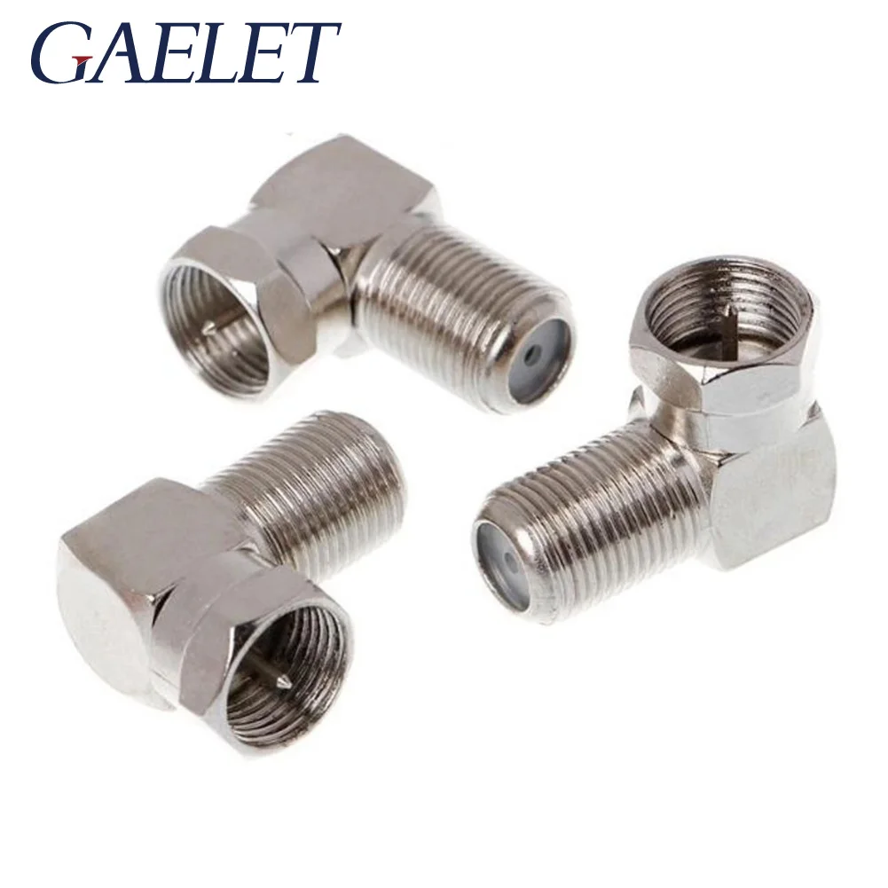 

3 Pcs Copper F Male Plug to F Female Jack Right Angle Adapter 90 Degree Coax TV Cable Adapter ZK30