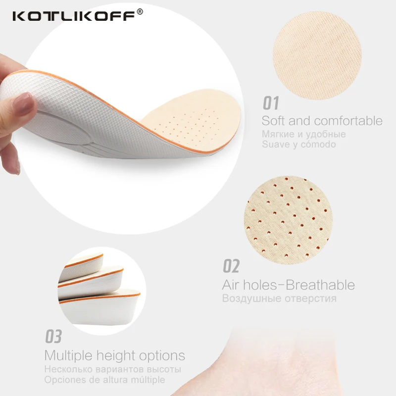 Стельки KOTLIKOFF для увеличения роста обуви мужчин и мужчин|shock absorbing insoles|height increase