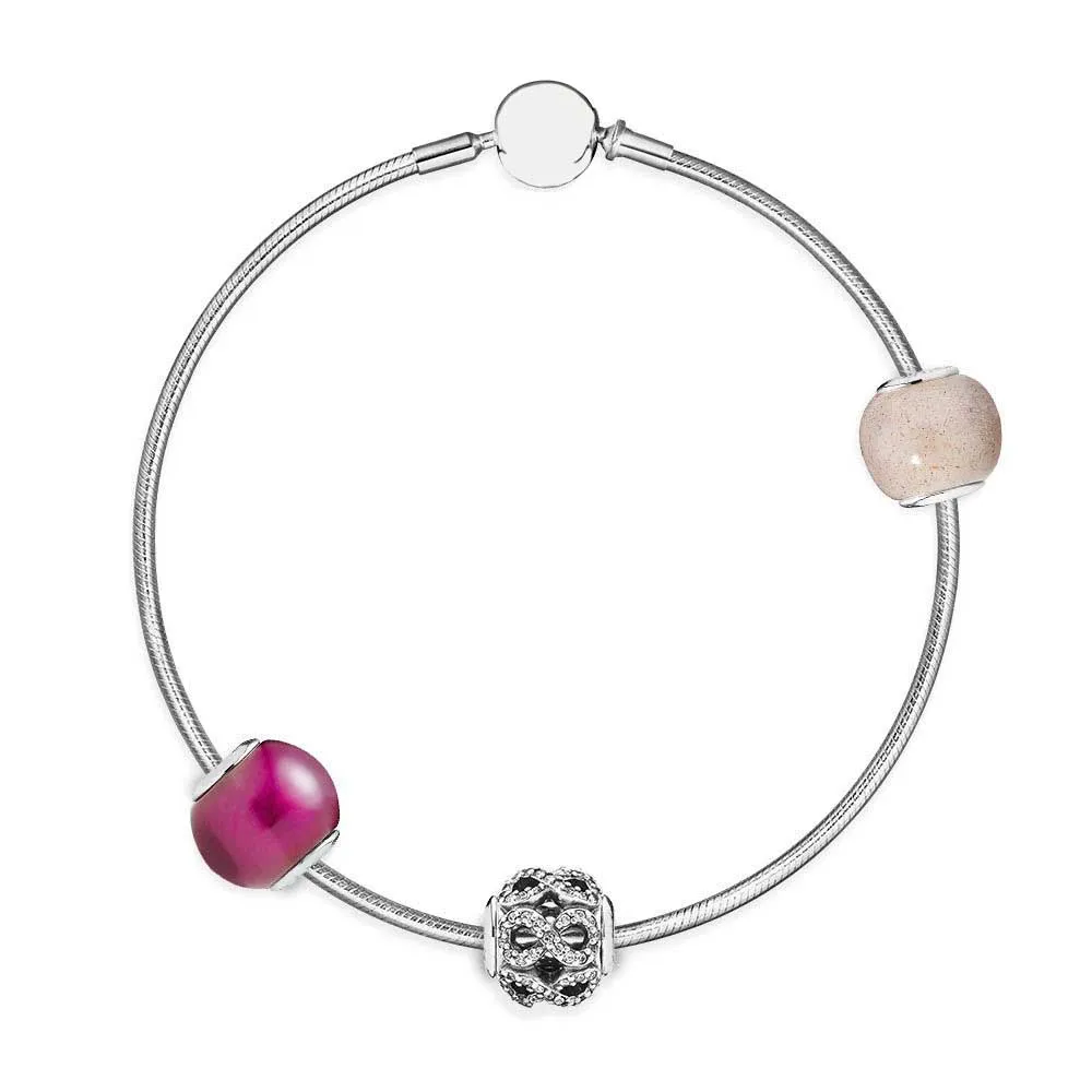 

EDELL 100% 925 Sterling Silver Bracelets SALE - VALENTINE'S GIFT SET DIY Original charm Pan 1:1 jewelry A set of prices