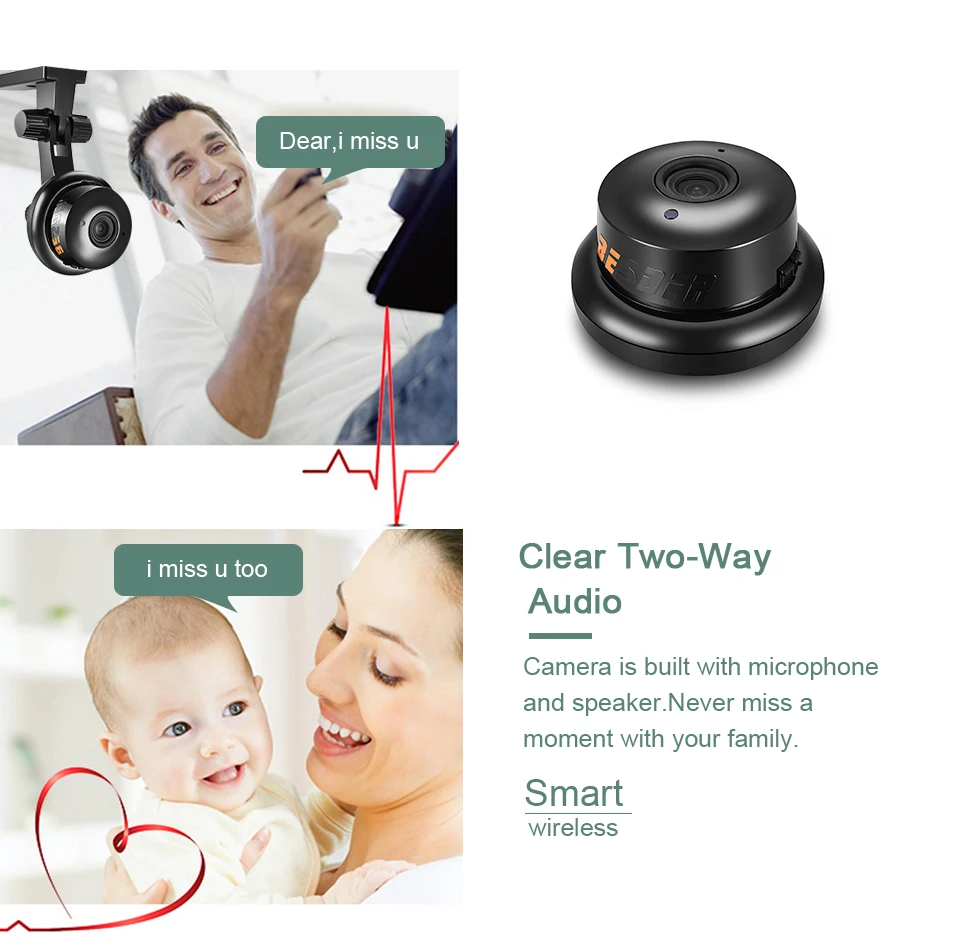 Кнопка BESDER HD 720P Мини WIFI IP камера Двусторонняя аудио ONVIF P2P Обнаружение движения