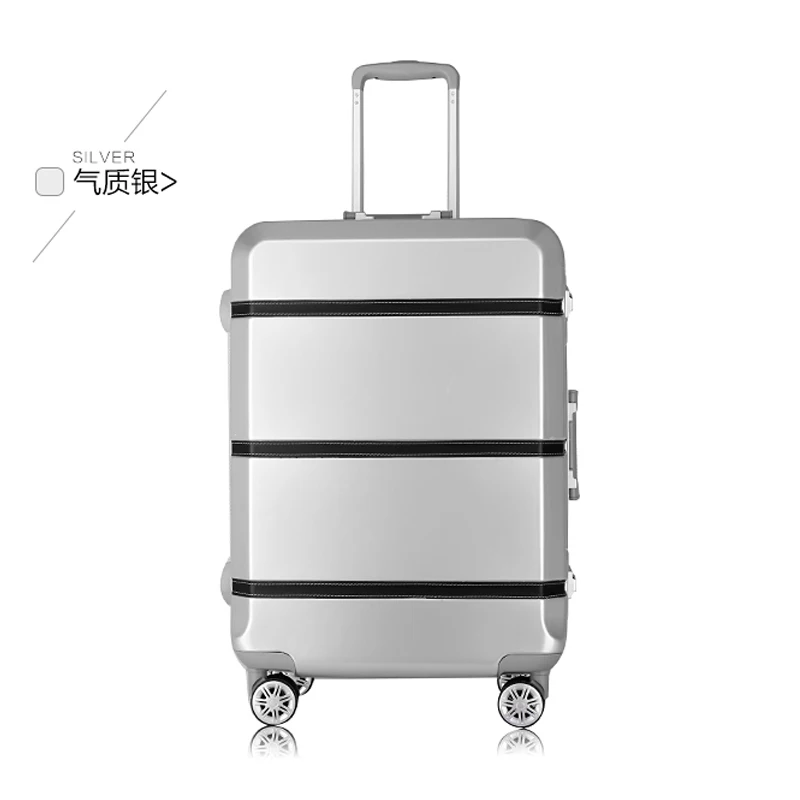 silver Новая мода 2" 24" 2" 29 дюймов Алюминий рамка Для женщин Дорожная сумка для переноски на Для мужчин чемоданы на колесах студентов чемодан на колесиках с усиленным корпусом сумка - Цвет: silver