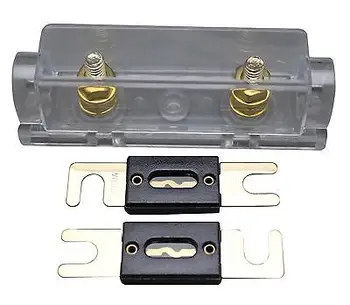 

2PC FREE ANL FUSE 200A ANL Fuse holder Distribution INLINE 0 4 8 GA GOLD PLATED