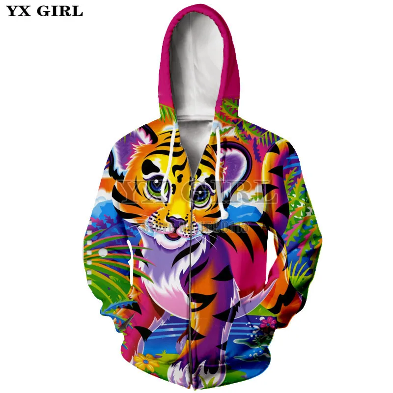 YX GIRL Lisa Frank Dolphins/Охотник/единорог Толстовка психоделический 3d Принт толстовки на