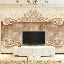 На заказ 3d настенная бумага домашний Декор Гостиная Европейский стиль узор бежевый ТВ фон спальня фото обои 3D