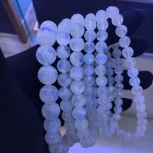 AAA Качество аура Радуга Лунный камень браслет бусины 6 мм 8 мм 10 мм бусины браслет 1 шт 20 см, синий ФЛА лунный камень бусины ювелирные изделия